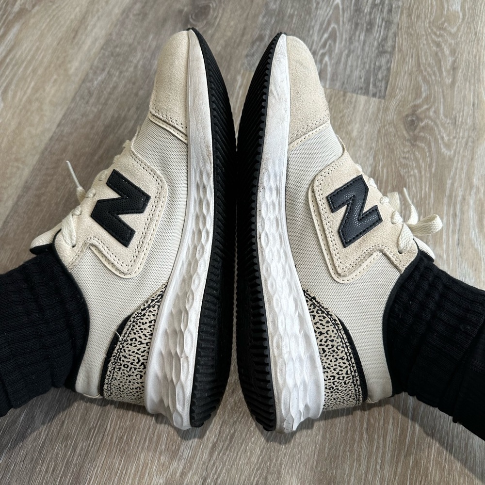 New Balance Fresh Foam - Tan and Black Cheetah Leopard Design - Size 8